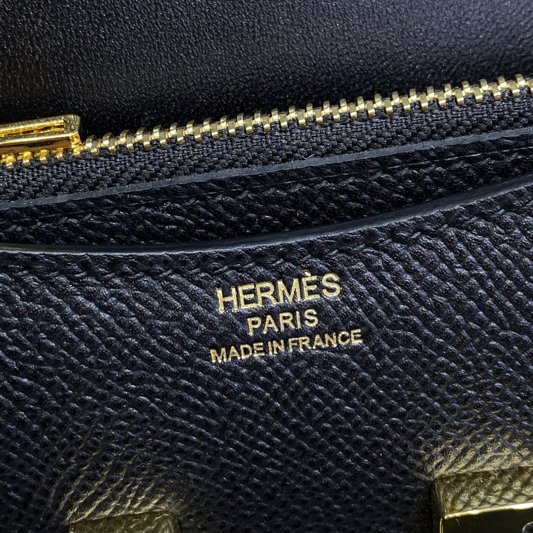 Hermes Constance Slim Wallet Belt Bag In Black Epsom Leather